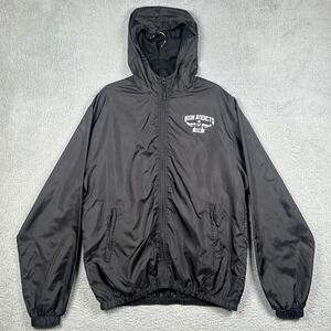 CT Fletcher Iron Addicts Gym Windbreaker Jacket Mens XL Black Hooded Zip Up